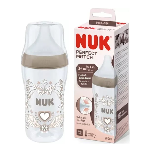 Nuk Biberão Perfect Match Cor Tetina Silicone M 260ml